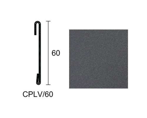 Profil s háčikom CPLV/60, rozmery a detailný pohľad