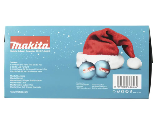 Makita adventný kalendár 2025 P-84816 so súpravou náradia a príslušenstvom