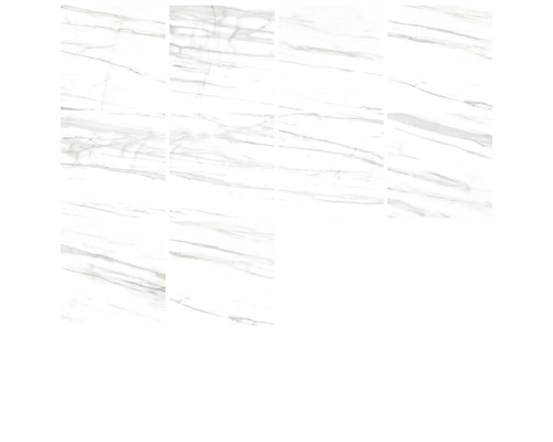 Niekoľko bielych dlaždíc s mramorovým vzhľadom