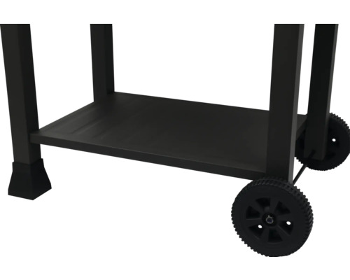 Podvozok grilu s kolieskami a úložnou policou