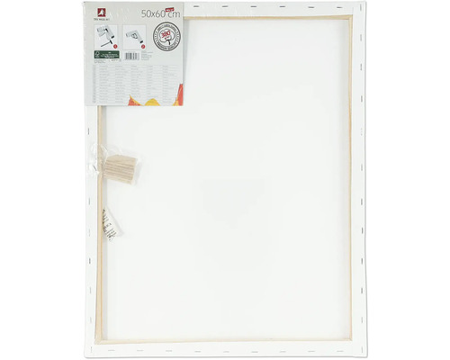 Maliarske plátno s rozmermi 50x60 cm, potiahnuté plátnom zo 100-percentnej bavlny