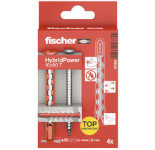 Hmoždinky Fischer HybridPower 10x90 T, balenie po štyroch kusoch