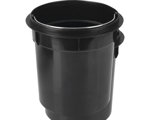 Čierny plastový vedro s kovovou vložkou