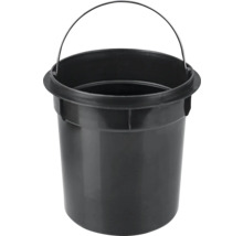 Čierne vedro s kovovou rukoväťou