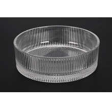 Okrúhla sklenená misa s rebrovanou textúrou