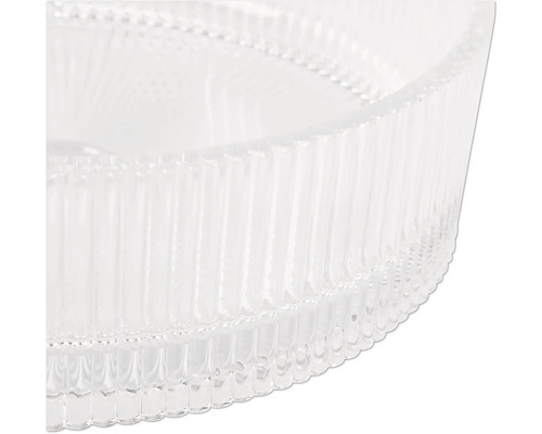 Sklenený tanier s vrúbkovanou štruktúrou