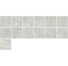 Štvorcové dlaždice so vzhľadom mramoru na stenu a podlahu