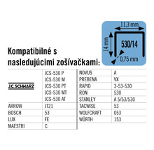 Informácie o kompatibilite sponiek s rôznymi zošívačkami.