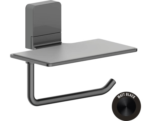 Držiak toaletného papiera s poličkou v matnom prevedení