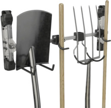 Držiak záhradného náradia s lopatou a vidlami