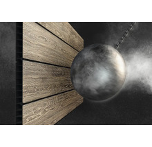 Dekoratívna doska s dizajnom dreva a demolačnou guľou