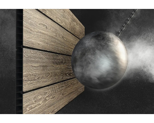 Dekoratívna doska s dizajnom dreva a demolačnou guľou