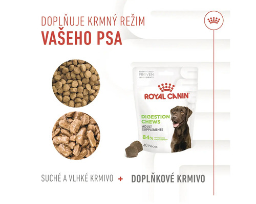 Royal Canin krmivo pre psov na podporu trávenia pre dospelých psov, doplnkové krmivo