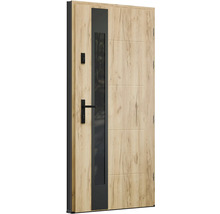 Vchodové dvere so sklenenou vložkou a vzhľadom dreva