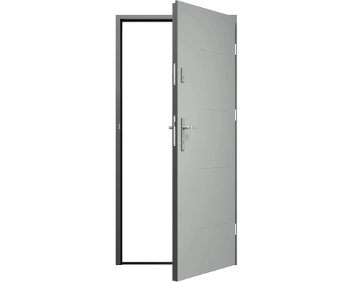 Otvorené vonkajšie dvere s kľučkou a zámkom