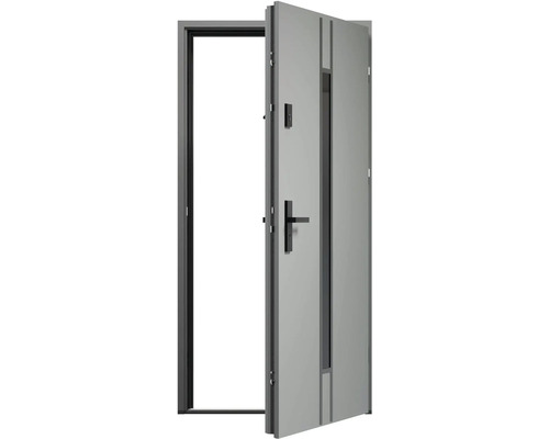 Otvorené vchodové dvere s oceľovým rámom