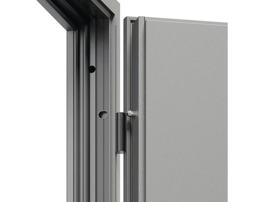 Detail dverí s rámom a pántom