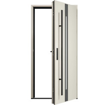 Otvorené vchodové dvere s kľučkou a sklenenou vložkou