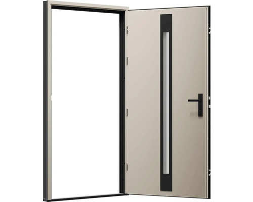 Otvorené vchodové dvere so sklenenou vložkou a kľučkou