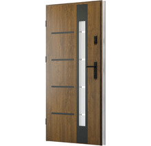 Moderné vchodové dvere so sklenenou vložkou a vodorovnými ozdobnými prvkami