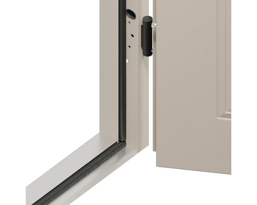 Detail dverí s tesnením a pántom