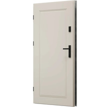 Biele dvere s čiernou kľučkou a zámkom