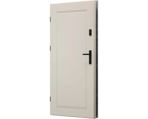 Biele dvere s čiernou kľučkou a zámkom