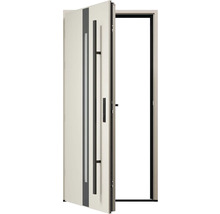 Otvorené vchodové dvere s madlom a oknom