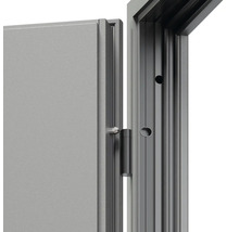 Detail dverí s rámom dverí a závesom