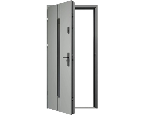 Otvorené jednokrídlové vchodové dvere s rámom
