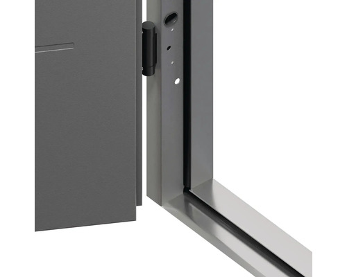 Detail dverí s rámom a pántom