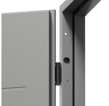 Detailný pohľad na dvere s rámom a pántom