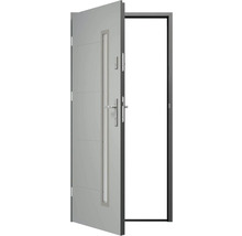 Otvorené vchodové dvere s rámom, kľučkou a zámkom