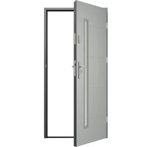 Otvorené vchodové dvere s rámom, kľučkou a zámkom