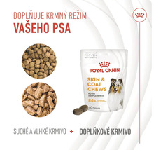 Royal Canin Skin and Coat Chews doplnok stravy pre psov so suchým a vlhkým krmivom