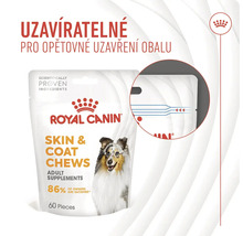 Royal Canin Skin and Coat Chews pre psov, znovu uzatvárateľné balenie