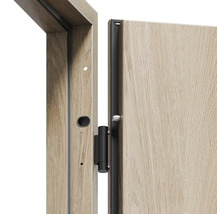 Detail drevených dverí s rámom a kovaním