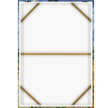 Zadná strana plátna s dreveným klinovým rámom