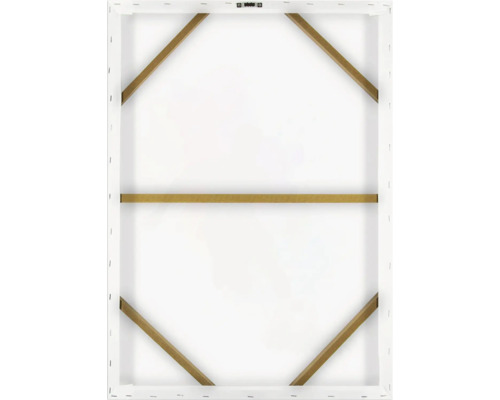 Zadná strana plátna s dreveným rámom a závesným zariadením