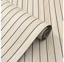 Rolka tapety s motívom drevených dosiek a čiernymi líniami