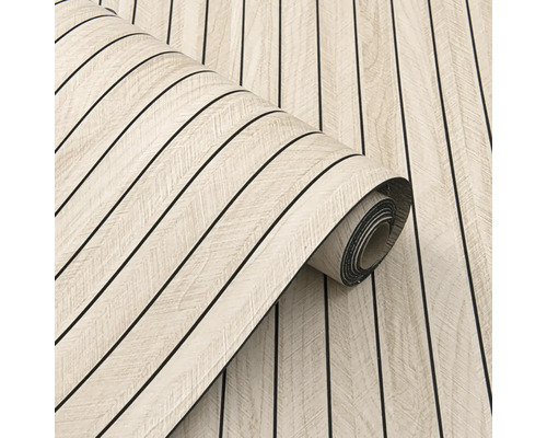 Rolka tapety s motívom drevených dosiek a čiernymi líniami
