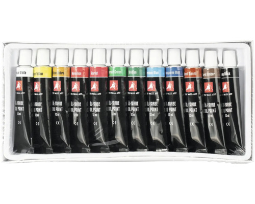 Sada olejových farieb s dvanástimi tubami
