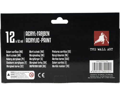 Balenie dvanástich akrylových farieb