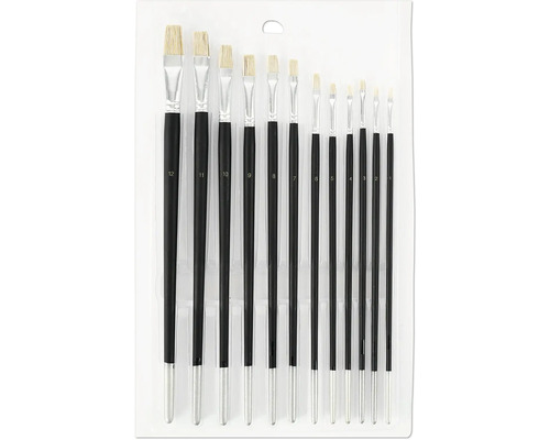 Sada desiatich štetcov s vláknami rôznych veľkostí