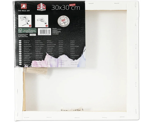 Maliarske plátno s rozmermi 30x30 cm a pečaťou FSC