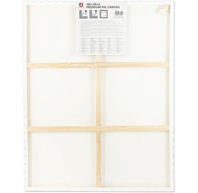 Zadná strana bieleho plátna na drevenom ráme, rozmer 100 krát 120 centimetrov