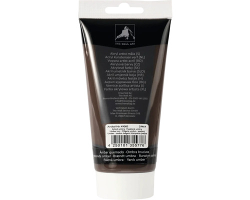 Tuba umeleckej akrylovej farby vypálená umbra