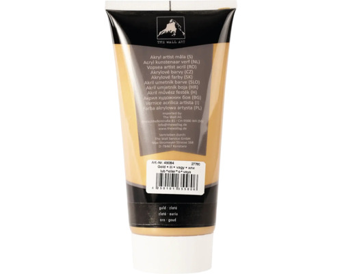 Tuba zlatej akrylovej farby pre umelcov