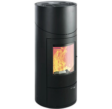 Čierne kachle s presklenými dvierkami a plamene