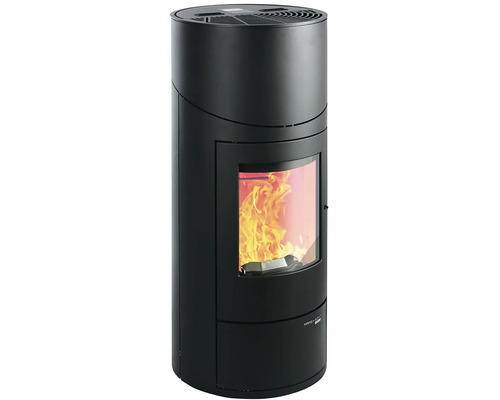 Čierne kachle s presklenými dvierkami a plamene